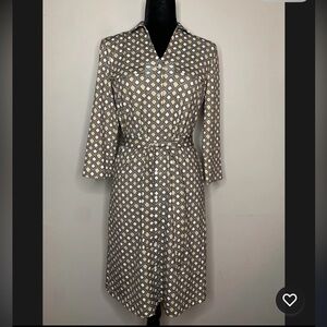 J. McLaughlin Brynn Geometric Patterned Dress Belted Size small NWT